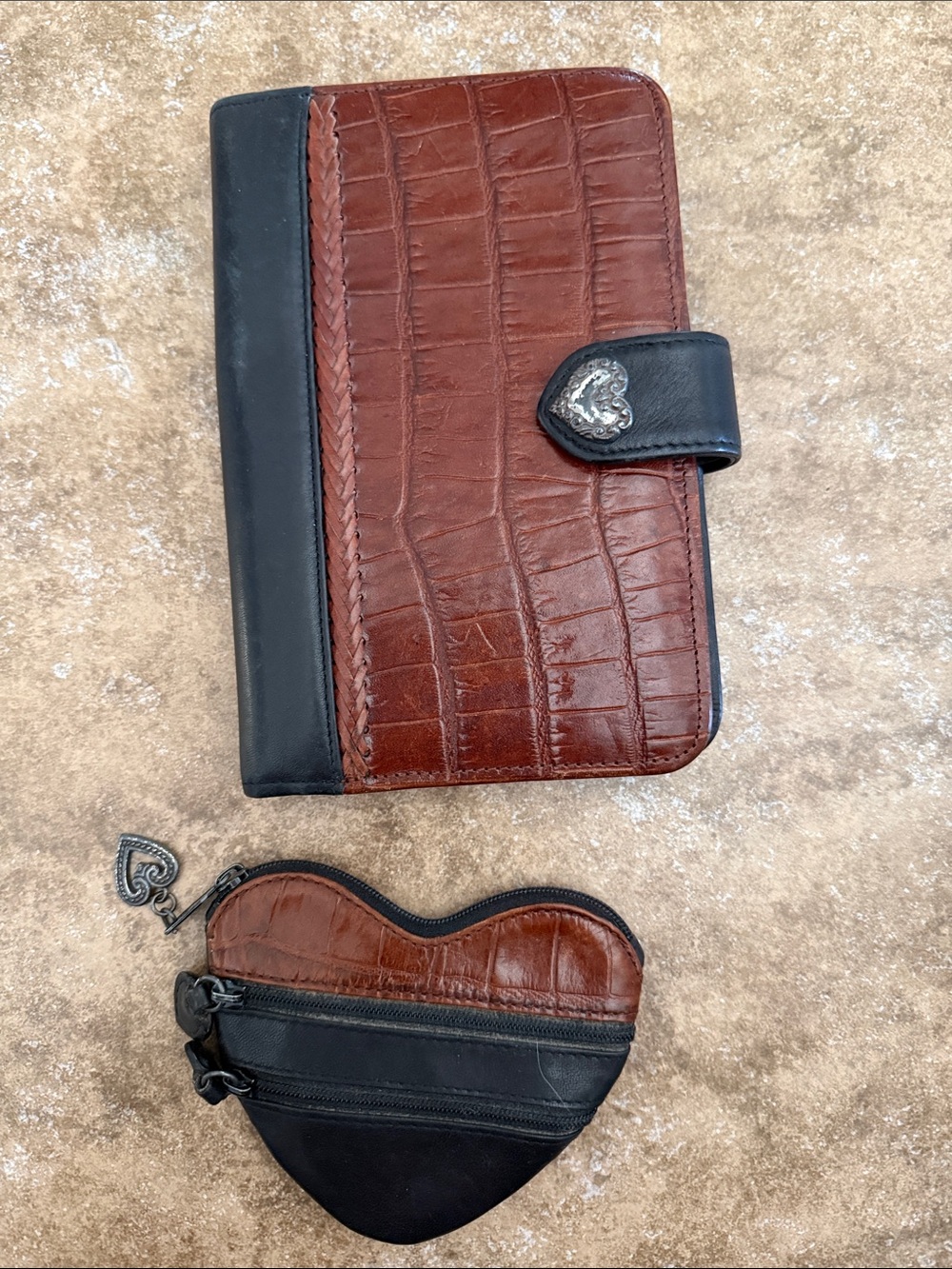 Brighton bundle - Leather Organizer and Heart Coin Pouch